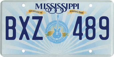 MS license plate BXZ489