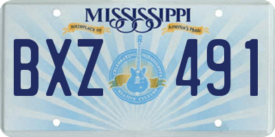 MS license plate BXZ491
