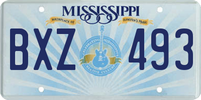 MS license plate BXZ493