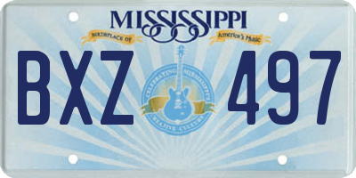 MS license plate BXZ497