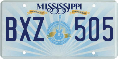 MS license plate BXZ505