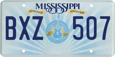 MS license plate BXZ507