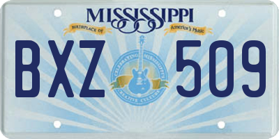 MS license plate BXZ509