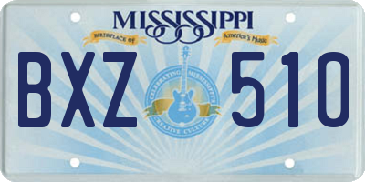 MS license plate BXZ510