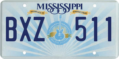 MS license plate BXZ511