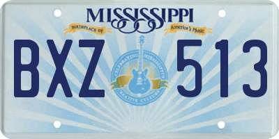 MS license plate BXZ513