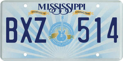 MS license plate BXZ514