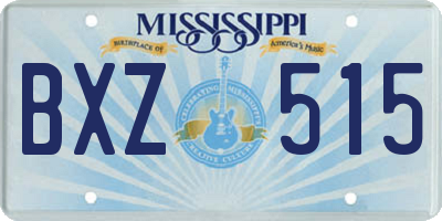 MS license plate BXZ515