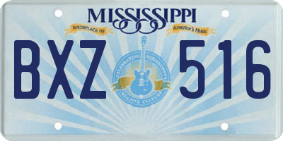 MS license plate BXZ516