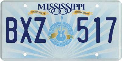 MS license plate BXZ517