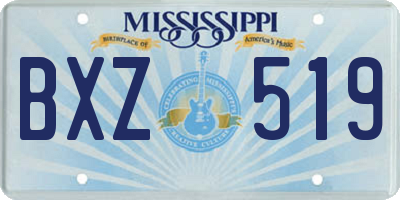 MS license plate BXZ519