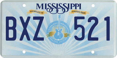 MS license plate BXZ521