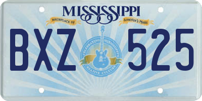 MS license plate BXZ525