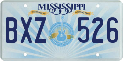 MS license plate BXZ526