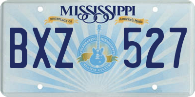 MS license plate BXZ527