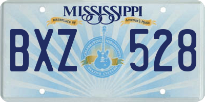 MS license plate BXZ528