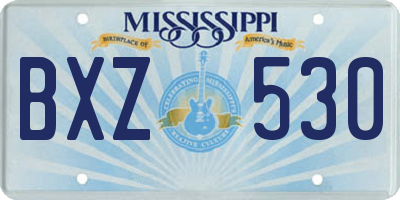MS license plate BXZ530
