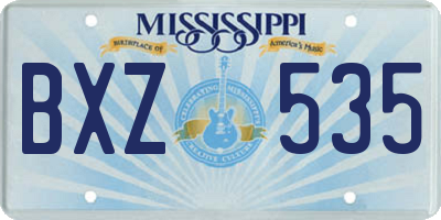 MS license plate BXZ535