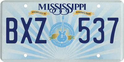 MS license plate BXZ537