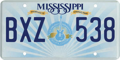 MS license plate BXZ538