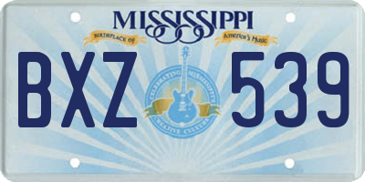 MS license plate BXZ539
