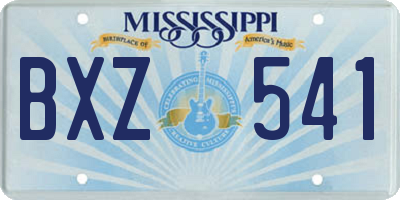 MS license plate BXZ541
