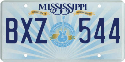 MS license plate BXZ544