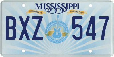 MS license plate BXZ547
