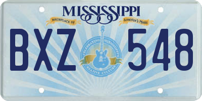 MS license plate BXZ548