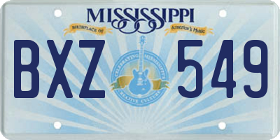 MS license plate BXZ549