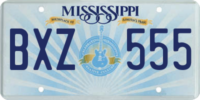 MS license plate BXZ555