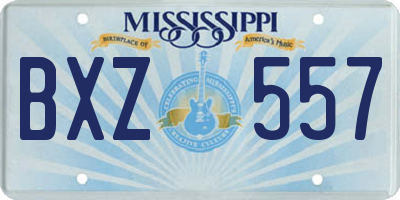 MS license plate BXZ557