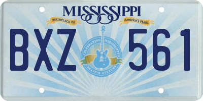 MS license plate BXZ561