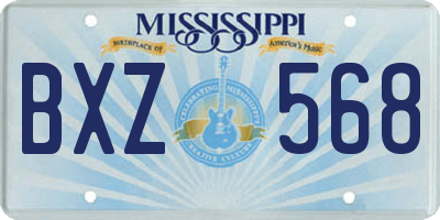 MS license plate BXZ568