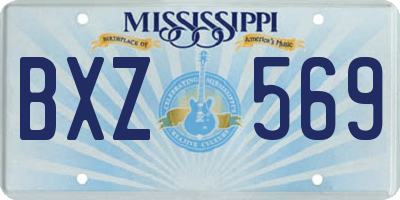 MS license plate BXZ569