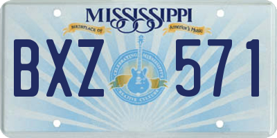 MS license plate BXZ571