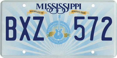 MS license plate BXZ572