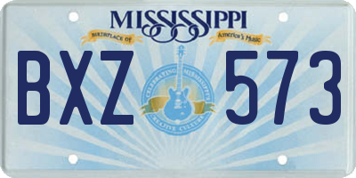 MS license plate BXZ573