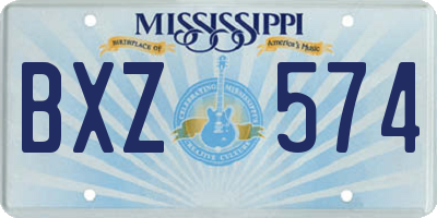 MS license plate BXZ574