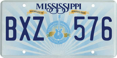 MS license plate BXZ576
