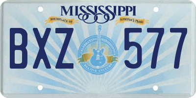 MS license plate BXZ577