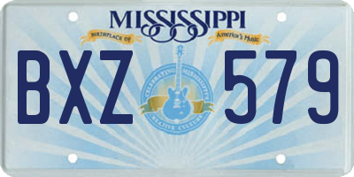 MS license plate BXZ579