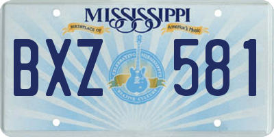 MS license plate BXZ581