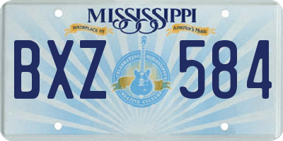 MS license plate BXZ584