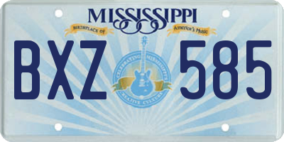 MS license plate BXZ585