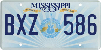 MS license plate BXZ586