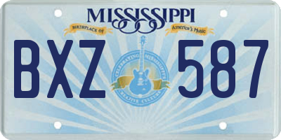 MS license plate BXZ587
