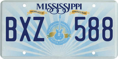 MS license plate BXZ588