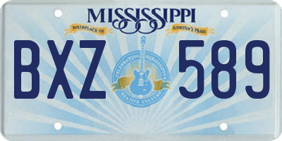 MS license plate BXZ589
