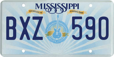 MS license plate BXZ590